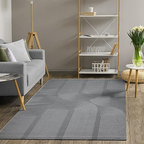 Mia's Teppiche Thing, nachhaltiger und umweltbewusster Designer-Teppich, weich & pflegeleicht, 3D-Effekt, waschbar, Flor aus 100% recyceltem Polyester.