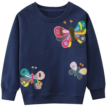 Little Hand Girls Jumpers Unicorn Cotton Crew Long Sleeved Toddler Casual Sweatshirt Top Kids Clothes Child Pullover Age 1-7 Year