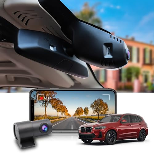 Fitcamx Dashcam Auto Vorne Hinten 2160P+1080P Kompatibel mit BMW X3 X3 M (HD2-6153) 2018-2024 M40i Sdrive Xdrive30i 30e (G01), OEM Dashcam 4K UHD Video WiFi, G-Sensor, Loop-Aufnahme, WDR, 128 GB Karte