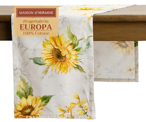 Maison d' Hermine Tischläufer 100 % Baumwolle 50cm x 150cm Tischläufer, dekorativer waschbarer Oster-Tischläufer für Essen, Buffetpartys und Camping, Candice – Frühling/Sommer