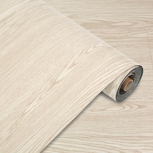 Bodenbelag Selbstklebende Holz Verdickter 0.15cm Holzmusterungen Bodenfliesen Einfache DIY-Bodenbelage Holzoptik für Küche, Balkon, Büro 40 * 300CM, 1.8m² (Ahorn)