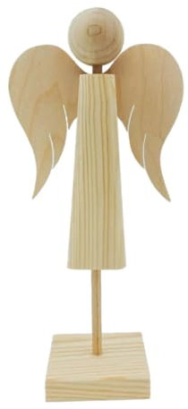 Wooden World – Deko-Engel aus Holz Weihnachtsdekoration Ständer Engel