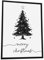 JUHMI Xmas Poster, A4 (21x29 cm) Deko mit Spruch zu Weihnachten, Wohnzimmer Wanddeko, Schlafzimmer, Küche Dekoration mit und ohne Rahmen, Merry Christmas Baum Schwarz Weiss