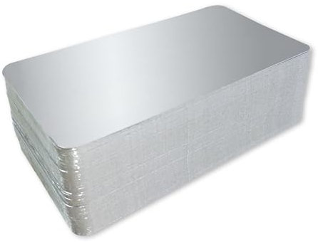 Basi in cartone metallizzate argento 170 x 235 mm. per fette (25 pz.) Vassoi per sottovuoto per alimenti.