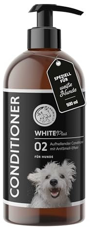 Annimally White Plus Conditioner - Natürliche FellspüLung mit Sheabutter für strahlend weißes Fell, ph-neutrale, feuchtigkeitsspendende Pflege für weißes Fell ohne Bleichmittel & Parfüm - 500 ml