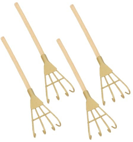 UPKOCH 5St Miniatur-Rechen- Sandrechen Mini-Rechen Ornament Wohnkultur Rechen Wanddekoration Mehrzweckrechen Eisen Werkzeug Spielzeug Sandkasten Kleiner Knochen Kleiner Rechen Bambus