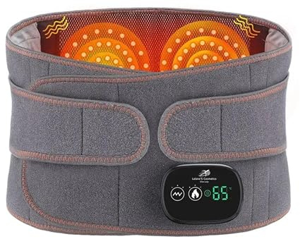 Lalano’S Cosmetics Wärmegürtel mit Vibrations- & Rotlichtfunktion – Infrarot-Heizgurt mit 3 Heizstufen & 3 Vibrationsintensitäten, kabellos, 5000 mAh Akku, Touch-Steuerung, schmerzlindernd