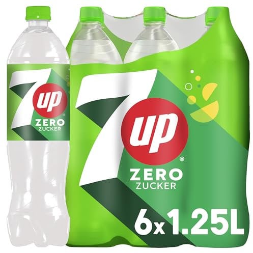 7UP Zero, Zuckerfreie Limonade mit Zitronen- und Limettengeschmack in Flaschen, EINWEG (6 x 1.25 l)