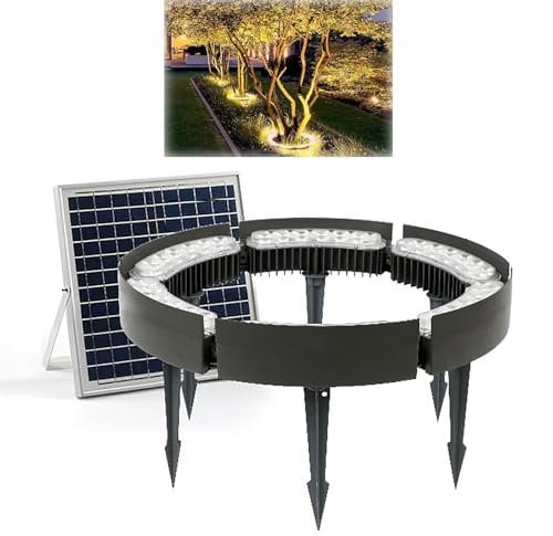 XRRJFYH Solar Uplights for Trees, 3000K Warm White, Solar Spot Lights Outdoor Waterproof Tree Lights Outdoor Solar Spotlight for Yard Landscape Spotlights(Size:Diameter 37cm/14.5in)