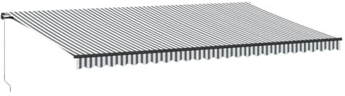 vidaXL Markise Manuell Anthrazit und Weiß 600x350 cm, Markisen, Markise ausfahrbar, Gelenkarmmarkisen, Markise einziehbar, Gelenkarmmarkise