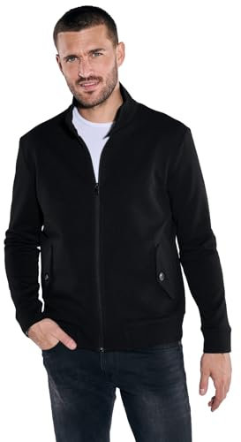 emilio adani Herren Herren Blouson-Jacke strukturiert, Schwarz, 37260, Schwarz in Größe 52
