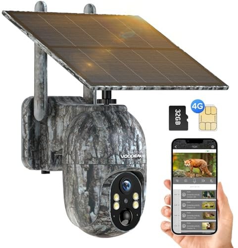 4G LTE Wildkamera Solar, 2.5K Live Übertragung Wildkamera mit Handyübertragung App, 355° Schwenk 90°Neigung Handyeinstellung, Wildkamera mit SIM Karte, Wildtierkamera mit Nachtsicht Bewegungsmelder