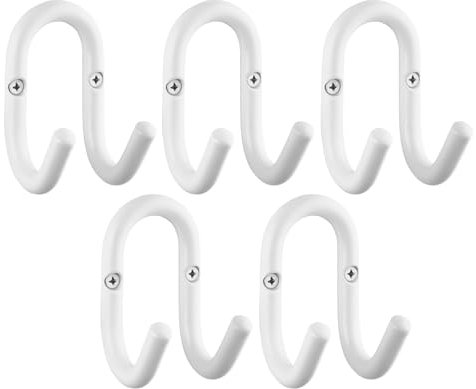 SOTECH 5 Stück Garderobenhaken FARA 88 x 51 mm Stahl Weiß Kleiderhaken Wandhaken Jackenhaken Aufhänger