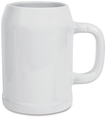 22Feels Bierkrug Sublimationsrohling Weisse Keramik mit Orca-Beschichtung 500-600ml für Sublimation (20oz) Blanko Tonertransfer Plotten (5er Set)
