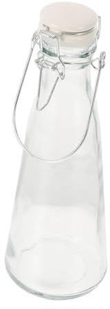 CIYODO 2pièces Bouteille De Jus Verre Avec Bouchon Récipient Transparent Hermétique Pour Eau Lait Bière Réutilisable