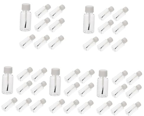 Baluue 40pièces Bouteilles Rechargeables De à Avec Brosse Flacons Pour Huile Essentielle Et Manucure Transparent