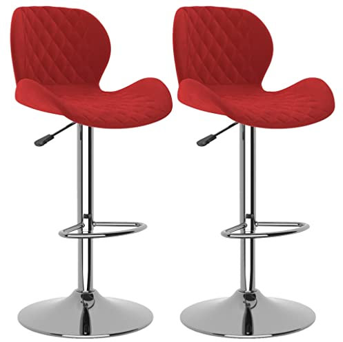 vidaXL Barhocker 2 STK. Weinrot Samt