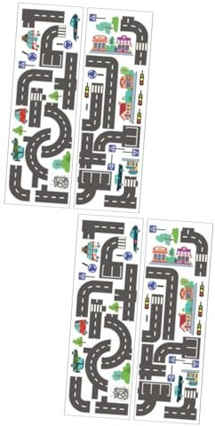 JOINPAYA 2 Sätze Aufkleber Für Die Autospur Kinderzimmer Aufkleber Wandaufkleber Für Jungenzimmer Kinder Aufkleber Wandtattoo Kinderzimmer Wandtattoo Für Kinder Halter Papier 2 Blatt * 2