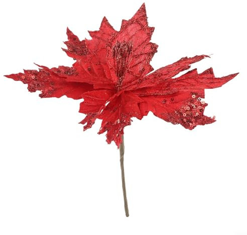 Künstliche Weihnachtssterne für Weihnachtsbaum, Party und Heimdekoration (rot)