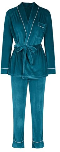 HAOLEI Pigiama in Pile Corallo Donna Autunno E Inverno Pigiama in Flanella Pigiama Set Ispessimento Coppie Servizio A Domicilio con Tasche Felpa e Pantalone Lungo Indumenti da Notte idee Regalo Natale