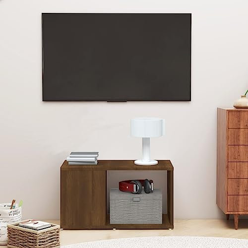 Xichuzi TV-Schrank Braun Eichen-Optik 60x24x32 cm Holzwerkstoff, TV Lowboard, Fernsehschrank, Fernsehtisch, Fernseher Schrank, TV Sideboard, TV Board, TV Cabinet, TV Bank, TV Kommode