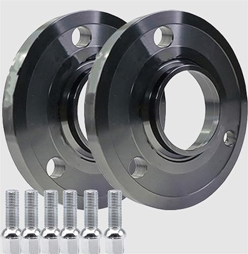 DZSHONGXINSM Bulloni Ruota 2PCS 15/20mm 7075 Distanziale Ruota PCD 3-112 CB 57.1 per Smart per Cabrio 450 per FORTWO per Cabrio 450 Distanziali Ruote con bulloneria(2Pcs Adapter 20mm-BK)