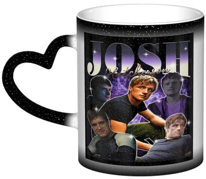 Josh Hutcherson Kaffeetasse mit gedruckten Mustern, personalisierte Keramikbecher für Wohn-Cafes, Tasse mit Ohrstielen, bunte personalisierte Geschenke, reine handgefertigte Keramik