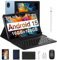 DOOGEE U10 2025 Newest Android 15 Tablet with Keyboard, 10 Inch Tablet, 16GB+128GB/2TB, WiFi 6 Android Tablets, 5060mAh/3.5mm Jack/8MP+5MP/BT 5.0/OTG/Widevine L1, Tablets with Pen, Mouse&Case, Blue