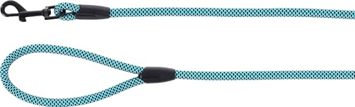 Hundeleine – Führleine – 1.3m x 10mm – Flamingo Eros Blau – Nylon – Beschläge matt schwarz