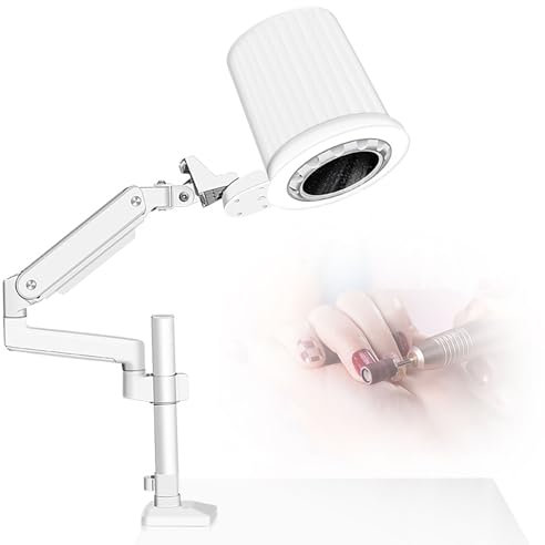 Aspirateur À Ongles Avec Lampe, Aspirateur À Manucure Ongles Industriel 80 W Avec Filtre Réutilisable Et Support De Table Universel, Ventilateur Silencieux Pour Polissage Et Salons De Manucure