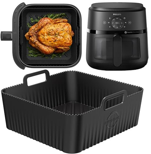 Premium Silicone Liner for 6.2L Philips Air Fryer 2000 Series | 0.8mm Ridges for Air Flow, 2.5mm Thick, Dishwasher Safe | Specially Designed for 6.2L Philips Air Fryer 2000 Series