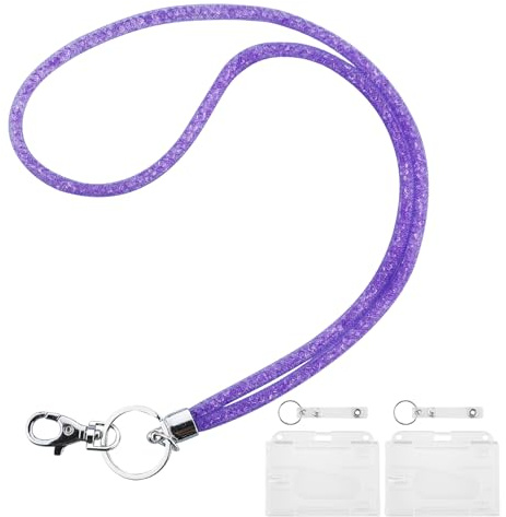 JRSHIRLEYLTD 1 Stück Bling Violett Strass Schlüsselband Lanyard mit Schlüsselring Kristall Halsband,Umhängeband mit Sicherheitsverschluss,Handykette Universal,Für Lehrer,Arzt