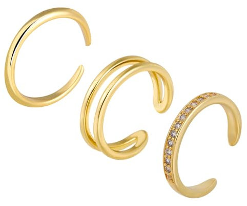 Mikovivi 3 Stk Goldene Zehenringe für Damen, Offene Zehenringe aus Kupfer Verstellbar Schlicht Elegant Strand Fußschmuck für Damen Sommerdekoration