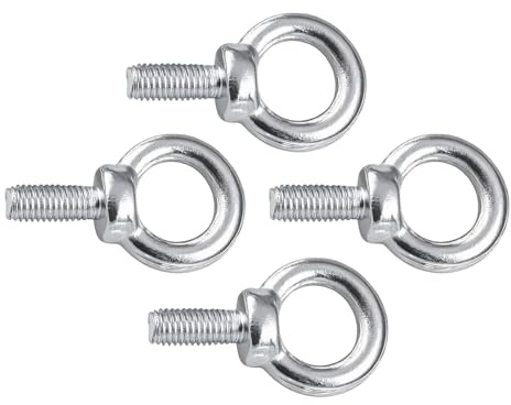 MOUMOUTEN Boulons à œil en acier galvanisé, Lot de 4 M10 x 50mm | pour levage suspension bricolage intérieur et extérieur