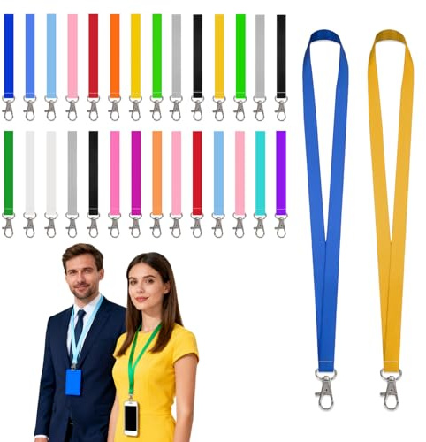 CEIEVER Lanières Personnalisées 30 Pcs Cordons Personnalisés 2x90cm Sangles de Cou Personnalisées Cordon Badge Personnalisable Pour Bureau,École,Événement,Entreprise,Badges, Porte-Clés,Enseignants