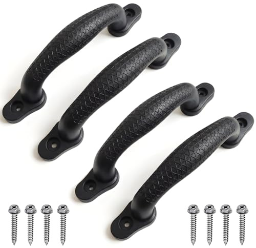 DORIGHARY Black Playground Safety Handles Non‑Slip Grab Handles for Playhouse Treehouse Climbing Frame Swing Set Indoor Outdoor,4 Pack