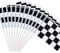 Novelty Place 8x 5.5 Drapeau de bâton de Course à Carreaux Noir et Blanc - Bâton en Plastique - Décorations pour Course, fête de Voiture de Course, événements Sportifs (Paquet de 12)