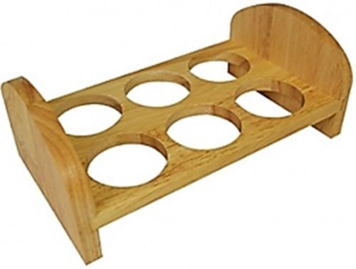 Zodiac Rubber Wood Egg Storage Tray for Kitchen Countertop & Cupboard | Wooden Egg House for 6 Eggs, Fridge & Kitchen Counter Egg Container | Pantry Storage & Organisation, Home Essentials