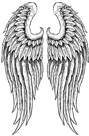 Ideen mit Herz Feinkontur-Stempel | Scrapbooking, Handwerk, Heimwerk, DIY, Grußkartengestaltung (Engelsflügel, 10 x 15 cm)