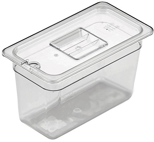 Gastronorm PC-8132 Food Container Service Pan, Polycarbonate Dishwasher Safe BPA Free, 17.6 x 32.5 cm x 6.5 cm – Third Size, Clear
