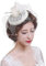 FakeFace Fascinator Hüte 20er 50er Jahre Hut Haar Clip Accessoire Haarreif Kopfbedeckung mit Schleier Cocktail Tea Party Hochzeit Kirche Haarschmuck Kopfschmuck, M, Weiß