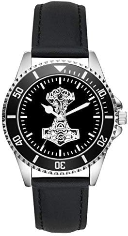 KIESENBERG Herrenuhr Thors Hammer Glaube Mjölnir Wikinger Geschenk Artikel Idee Fan Analog Quartz Uhr L-1235