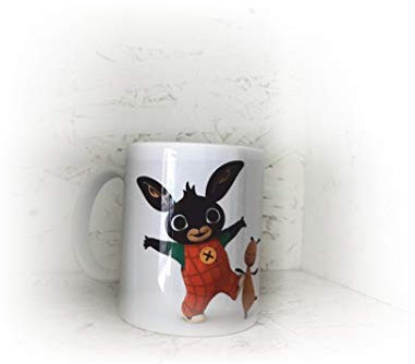 TAZZA CERAMICA PERSONALIZZATA PER BAMBINO CON PERSONAGGIO E NOME BING/PEPPA PIG/MASHA E ORSO, O QUALSIASI ALTRO PERSONAGGIO