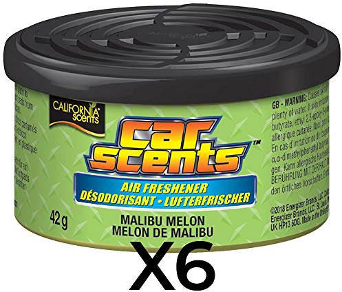 Car Scents California Lufterfrischer Malibu Melonenduft, Einzeldose, 6 Stück