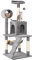 Yaheetech 136.5cm Tall Cat Tree, Cat Tower Play House and Climbing Activity Centre with 4 Scratching Posts/Condo/Hammock/Ladder for Indoor Kittens, Light Grey