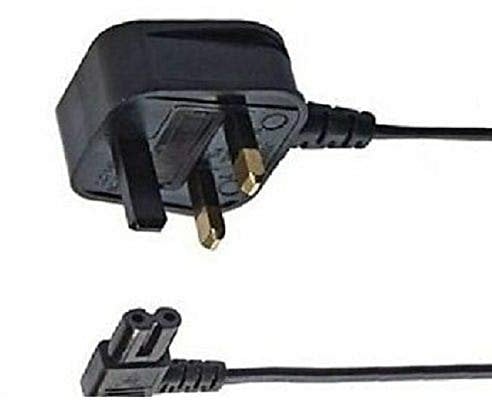 K M Electronics® Figure 8 FIG 8 IEC C7 TV Mains Power Cable Lead Angled 5M Black