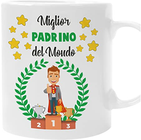bubbleshirt Tazza Padrino Miglior Padrino del Mondo - idea regalo compleanno - divertenti
