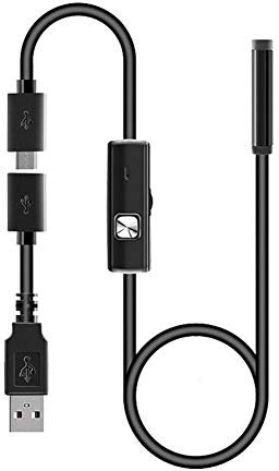 Endoskopkamera, USB Android Endoskop Kamera Inspektionskamera, Industrieendoskop 7MM wasserdichte Endoskop Kanalkamera Kompatibel mit XP / Win7 / Win8 / Win10, 1 m / 2 m / 3,5 m,Schwarz