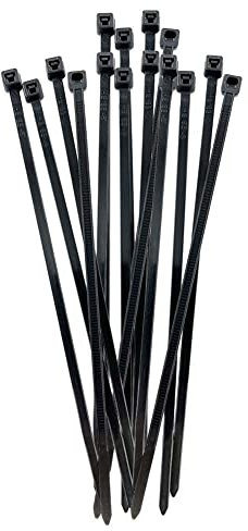 Kabelbinder 350mm x 4,8mm Länge Nylon UV-Beständig Outdoor 24KG Zugfestigkeit,Stark Kabelbinder für Fechten/Heim 100Stück Schwarz