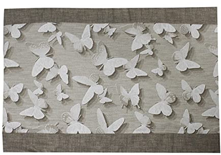 Russo Tessuti Coprifornello Maxi Piano Cottura Copri Fuochi Fantasia Butterfly Farfalle -Beige